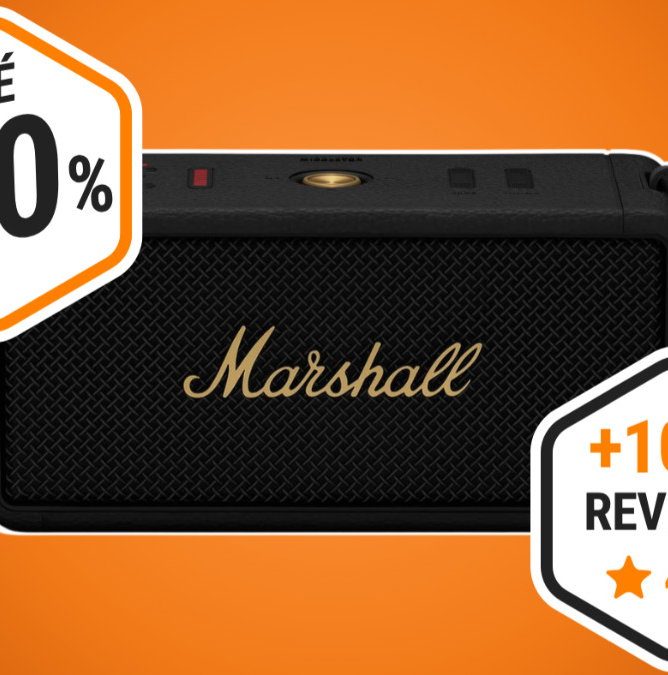 Coluna de som portátil da Marshall está a metade do preço na Amazon