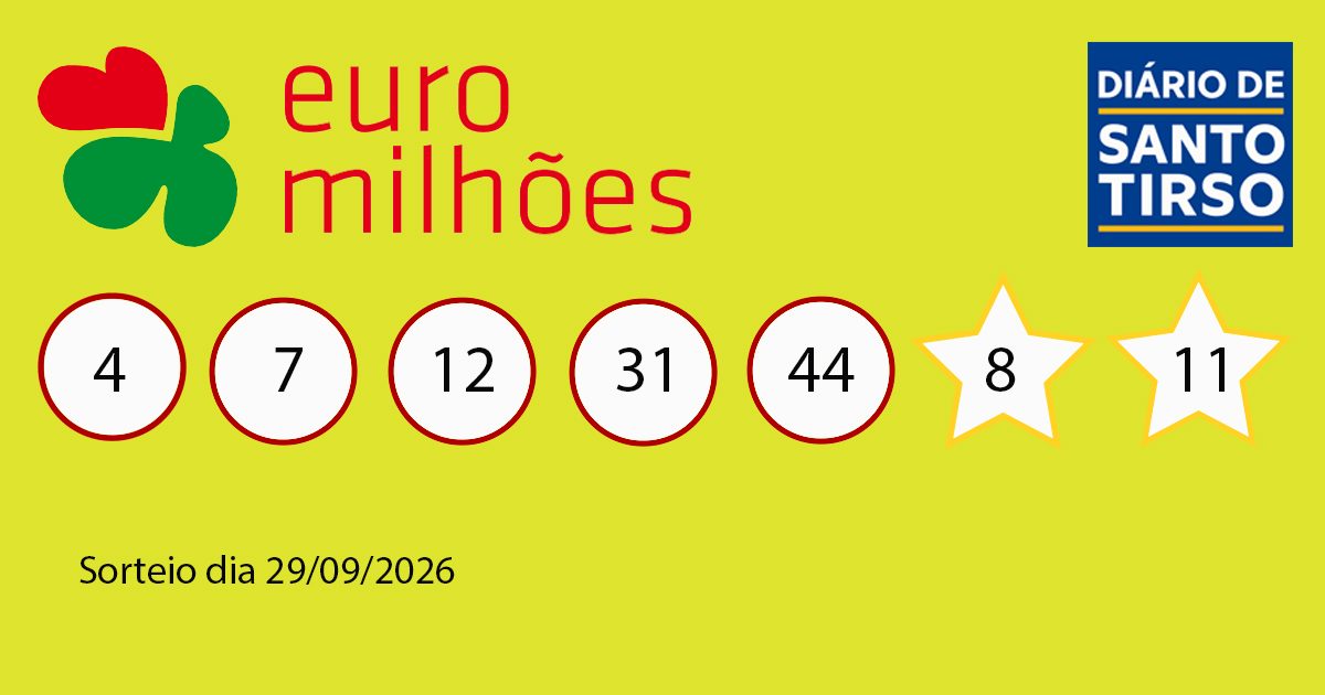Chave Euromilhões dia 29/09/2026