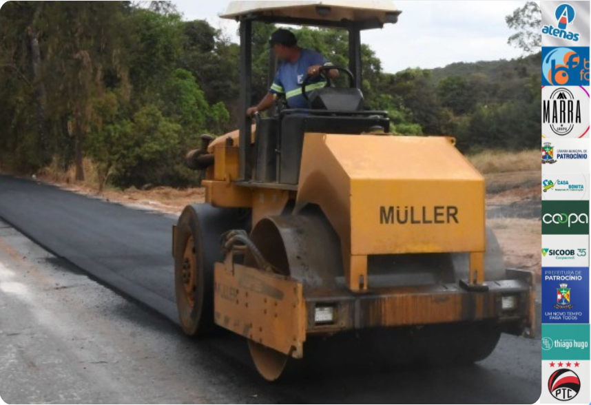 Infraestrutura | Aplicação de asfalto prossegue na estrada de Dourados ainda sem data final em Patrocínio
