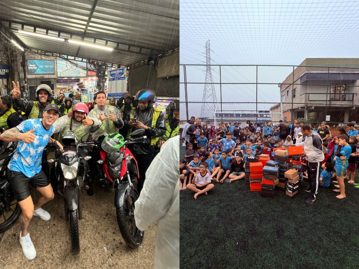Debaixo de chuva, Zé Vaqueiro visita a Rocinha e apoia projetos sociais - Portal Leo Dias