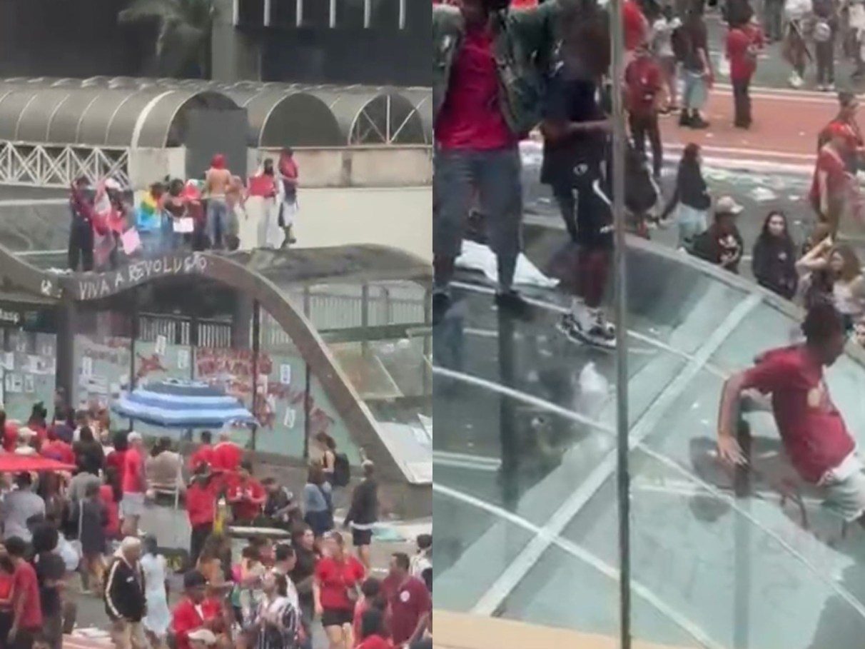 Manifestantes depredam estações de metrô em ato de apoio a Lula na avenida Paulista