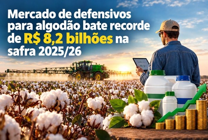 Mercado de defensivos para algodão bate recorde de R$ 8,2 bilhões na safra 2025/26