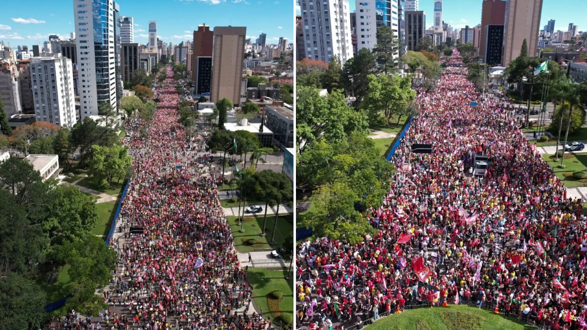 Multidão pró-Lula transforma Curitiba em palco da disputa pelo segundo turno