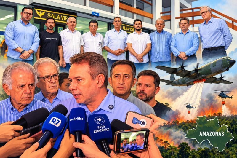 “As Forças Armadas vão entrar fortemente”, anuncia ministro da Justiça ao desembarcar em Manaus para combater queimadas