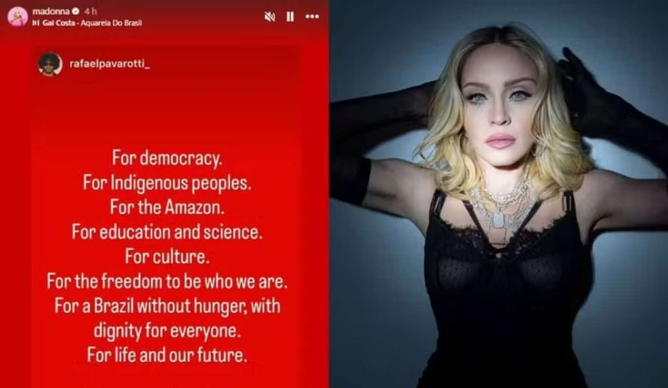 Madonna compartilha post de paraense com mensagem pró-Lula