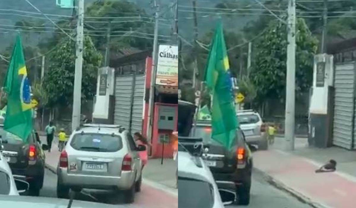 Petista atropela crianças durante manifestação em pró de Flávio Bolsonaro
